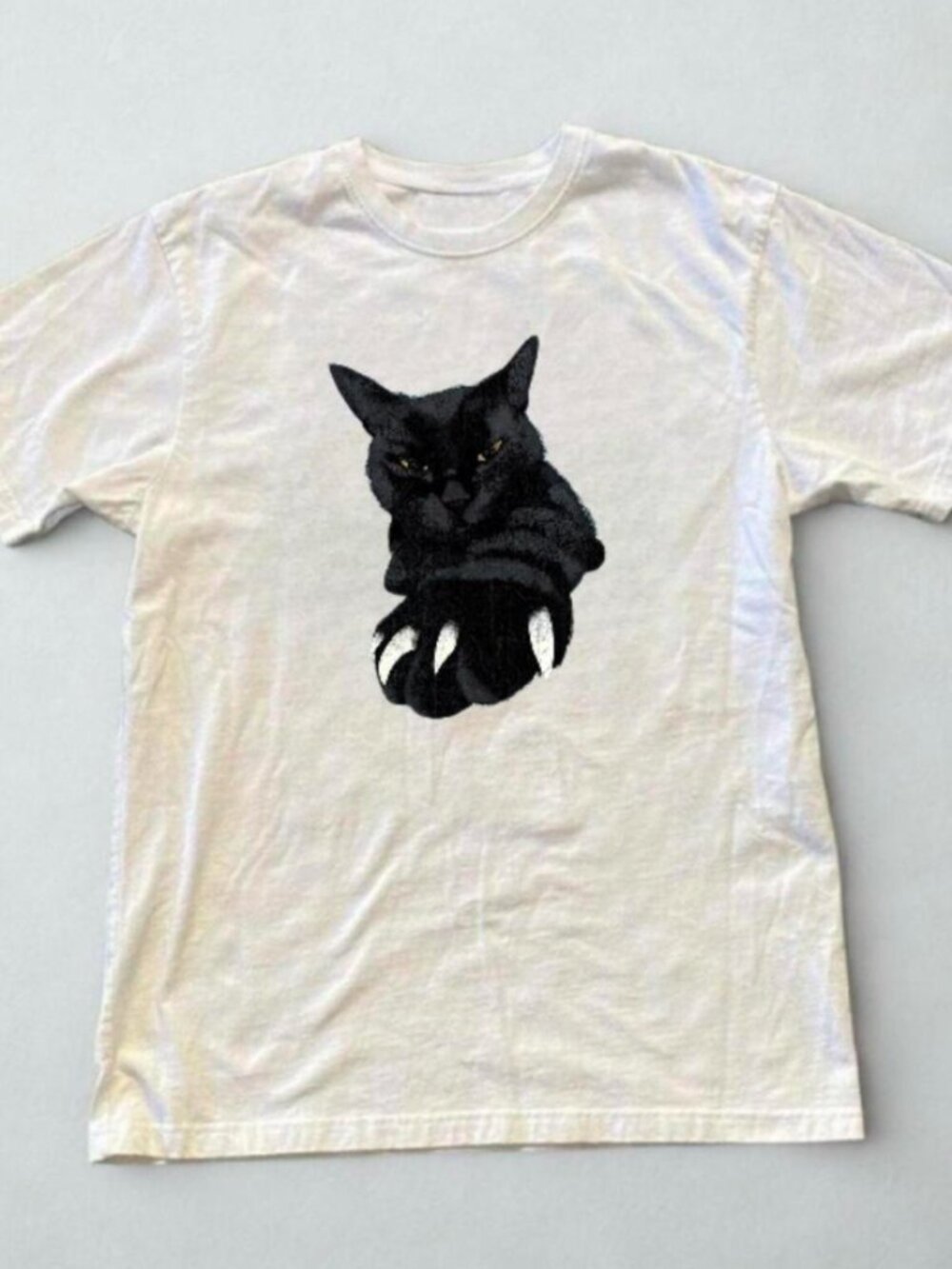 Vintage Funny Cat Gildan Women's White T-shirt, Cat Meme Shirt, Graphic Tee